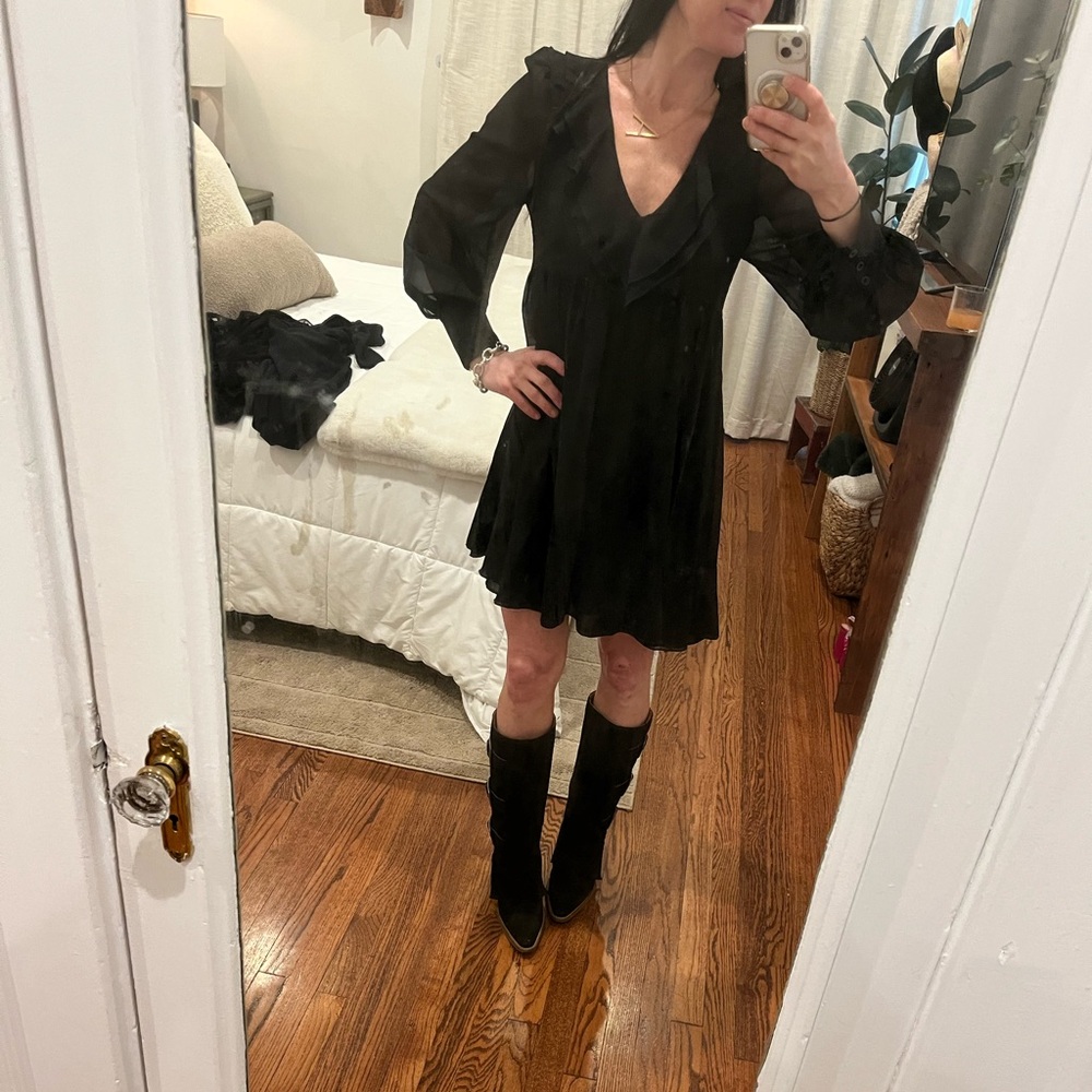 Boohoo Black Sheer Blouse